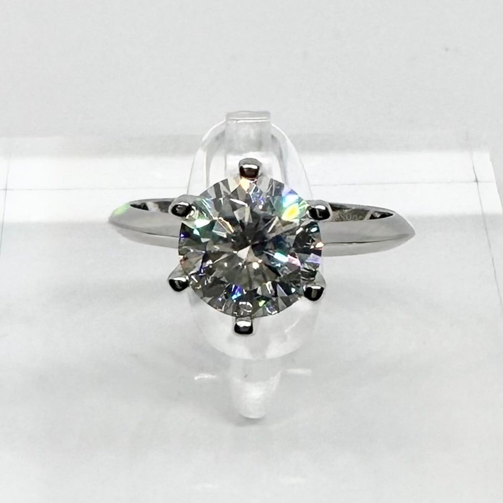 Moissanite Diamond Engagement Ring Six Prong Wedding GRA 18K 3 Ct Size 6 - Picture 12 of 12